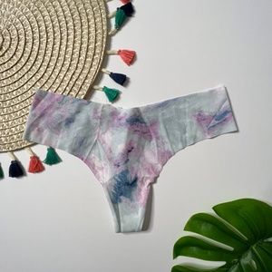 Victoria's Secret Sexy Illusions No Show Thong Panty Ballad Blue M NEW